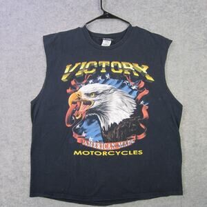 Victory Motorcycles Shirt Mens 2XL American Made Bald Eagle Sleeveless Biker